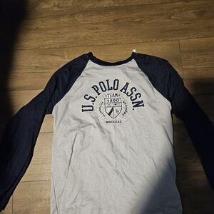 U.S. Polo Assn. Gray and Navy Long Sleeve Shirt